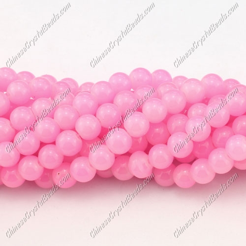 8mm round glass beads strand, pink, 100pcs per strand - Click Image to Close