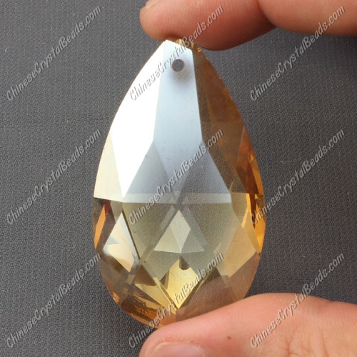 50x28mm Crystal Faceted Teardrop Pendant, gold show, hole: 1.5mm - Click Image to Close