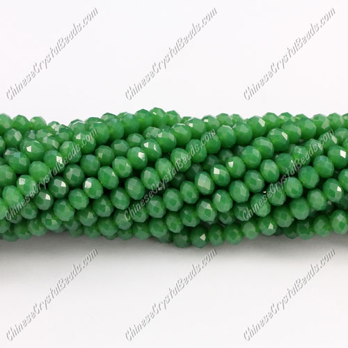 130Pcs 3x4mm Chinese rondelle crystal beads,opaque green - Click Image to Close