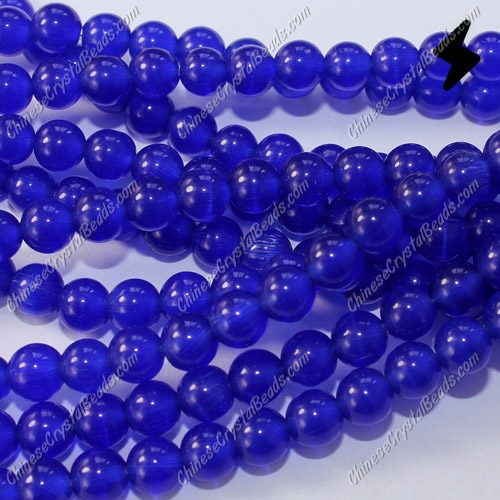 glass cat eyes beads strand, sapphire, about 15 inch longer - Click Image to Close
