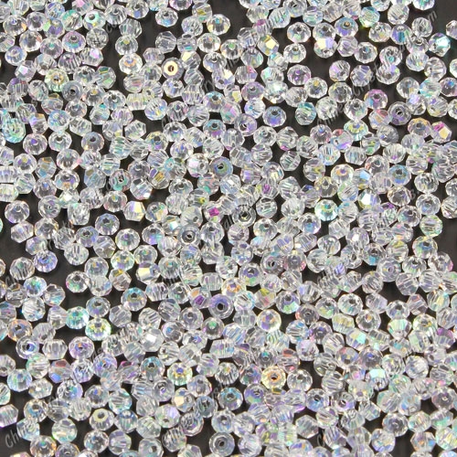 700pcs 3mm chinese crystal bicone beads, Clear AB - Click Image to Close