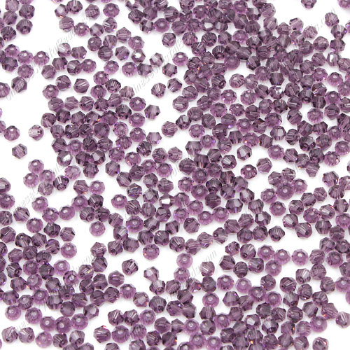 700pcs 3mm chinese crystal bicone beads, violet - Click Image to Close