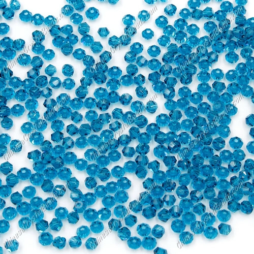 700pcs 3mm chinese crystal bicone beads, blue zircon - Click Image to Close