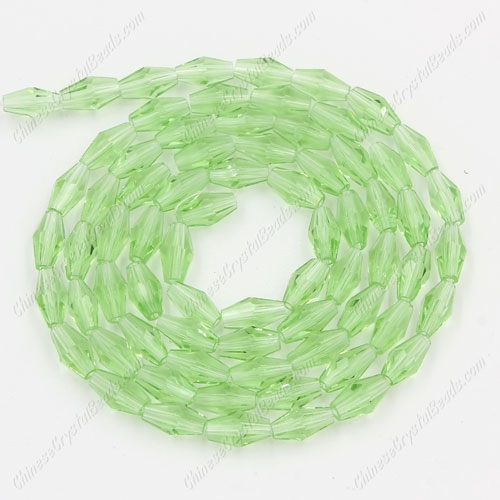 4x8mm crystal bicone beads, lime green, about 72 beads per strand - Click Image to Close
