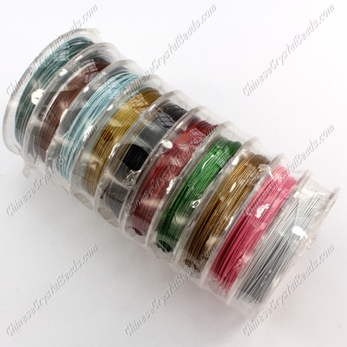Multicolor Tiger Tail Beading Wire 10meter, 0.38mm, 10 spool - Click Image to Close