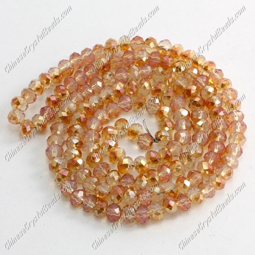 130Pcs 3x4mm Chinese rondelle crystal beads,opal orange light - Click Image to Close
