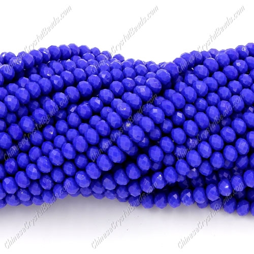 130Pcs 3x4mm Chinese rondelle crystal beads,opaque navy blue - Click Image to Close