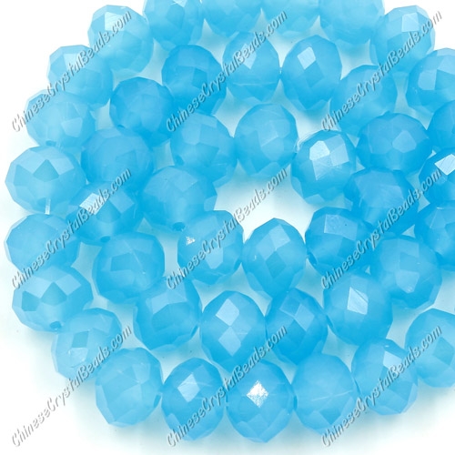 8x10mm Chinese Crystal Rondelle Bead Strand, aqua jade 70 pieces - Click Image to Close