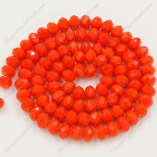 4x6mm Opaque Tangerine Crystal Rondelle Beads about 95 beads - Click Image to Close