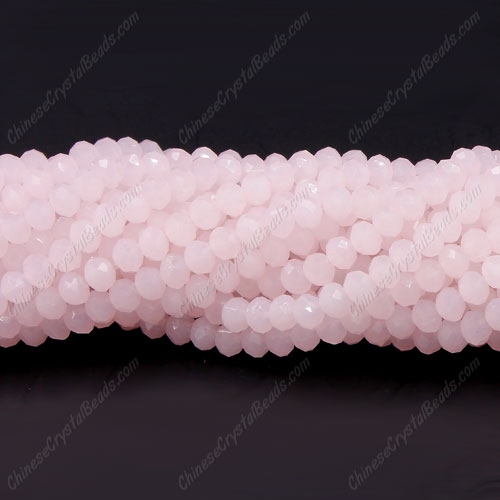 130Pcs 3x4mm Chinese rondelle crystal beads, pink jade - Click Image to Close