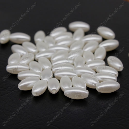 Imitation Pearl ABS Beads, 12x6mm oval, Hole:Approx 1mm, Sold By about 50pcs per pkg - Click Image to Close