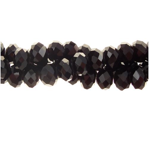4x6mm Black Crystal Rondelle Beads about 95 beads - Click Image to Close