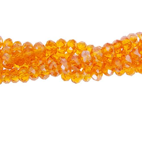 130Pcs 3x4mm Chinese orange red Crystal rondelle beads - Click Image to Close