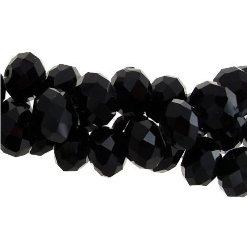 Chinese Crystal Rondelle Bead Strand, black, 10x14mm , 20 beads - Click Image to Close