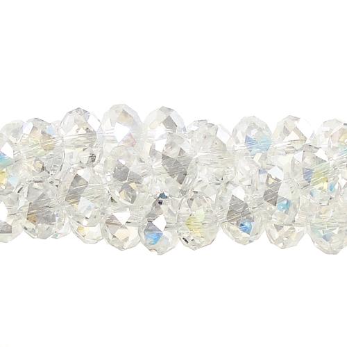 70 pieces 8x10mm Chinese Crystal Rondelle Bead Strand, Clear AB - Click Image to Close