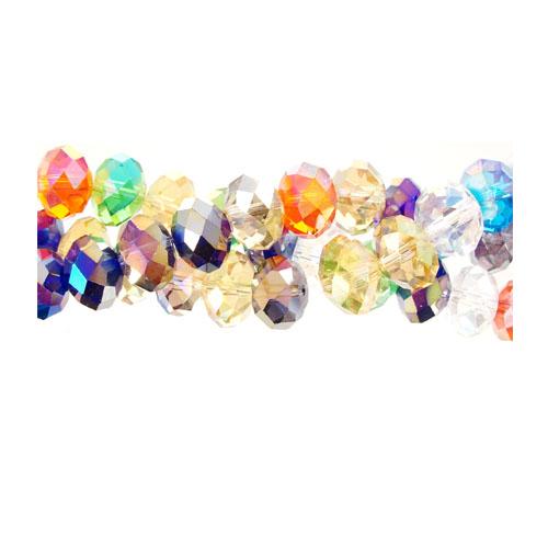Chinese Crystal Multi-Color Rondelle Strand, 9x12mm ,about 36 beads - Click Image to Close