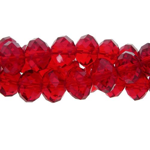 70 pieces 8x10mm Chinese Crystal Rondelle beads Strand,Med. Siam - Click Image to Close