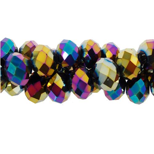 70 pieces 8x10mm Chinese Crystal Rondelle Strand, Rainbow - Click Image to Close