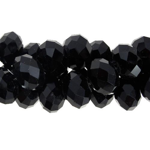 Chinese Crystal Rondelle Bead Strand, black, 9x12mm, about 36 beads - Click Image to Close