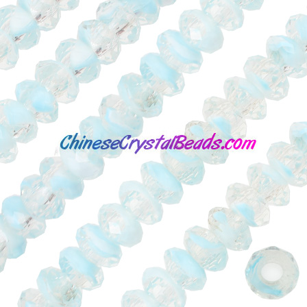 Crystal European Beads, sky blue, 8x14mm, 5mm big hole,12 beads - Click Image to Close