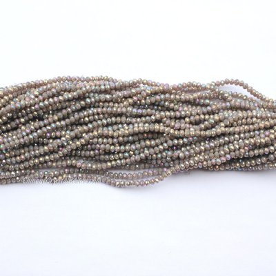 10 strands 2x3mm chinese crystal rondelle beads opaque lt gray ab about 1700pcs