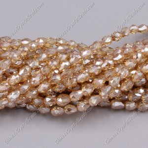 Chinese Crystal Teardrop Beads Strand, #48, 3x5mm, about 100 Beads