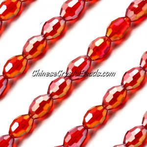Chinese Crystal Faceted Barrel Strand, Lt.Siam AB, 10x13mm, 20 beads