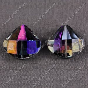 Crystal shell pendant, 26x28mm, hole about 1.5mm, purple light, sold 1 pcs