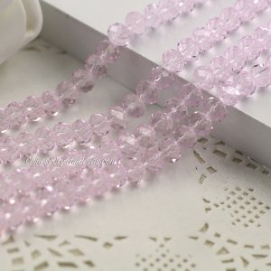 4x6mm light pink Chinese Crystal Rondelle Beads about 95 beads