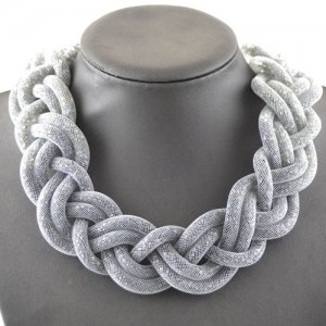 Stardust Mesh Necklace, Weave necklace, blackcolor, length: about 57CM