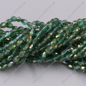 Chinese Crystal Teardrop Beads Strand, #54, 3x5mm, about 100 Beads