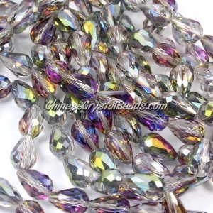 20Pcs 10x15mm Chinese Crystal Teardrop Beads, green purple