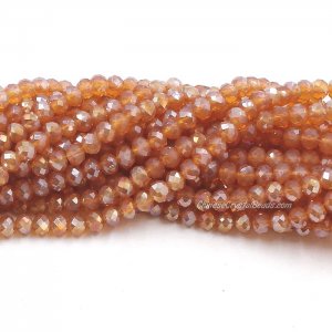 4x6mm Opal amber half AB Chinese Crystal Rondelle Beads about 95 beads