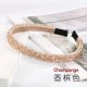 crystal beads tiara headband, champange, 1pc