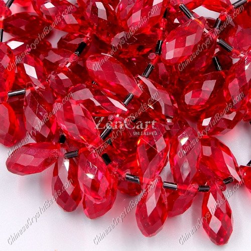 10x20mm, Briolette beads, siam, 10 beads
