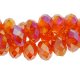 Chinese Crystal Rondelle Bead Strand, Tangerine AB, 9x12mm,about 36 beads