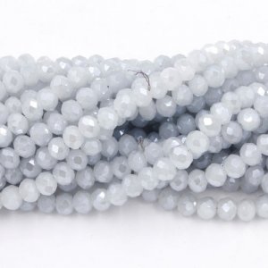 4x6mm lt gray and blue jade Chinese Crystal Rondelle Beads, about 95 Ppcs