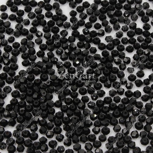 700pcs 3mm chinese crystal bicone beads, black, AAA