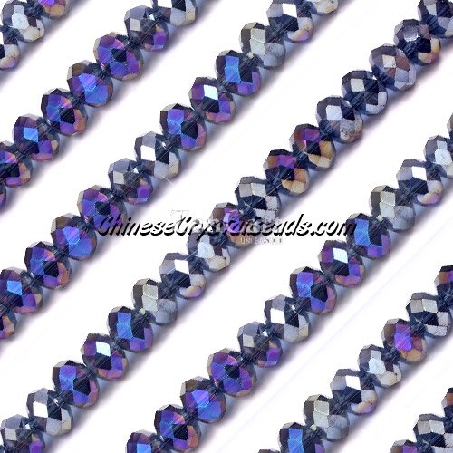 4x6mm Mexican Blue AB Chinese Crystal Rondelle Beads about 95 Pcs