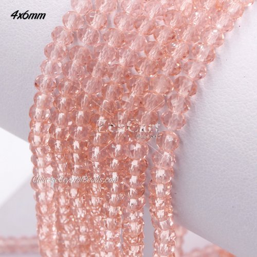 4x6mm rosaline Chinese Rondelle Crystal Beads about 95 beads