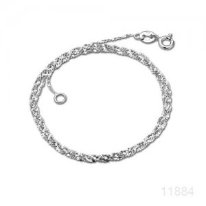 Chain, Platinum plated Sterling Silver, 18-inch. made in Italy, Sold individually