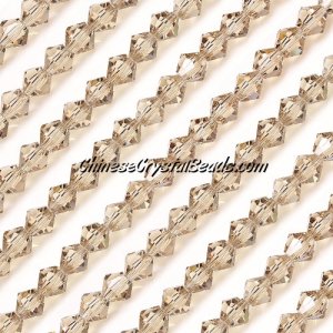 Chinese Crystal Bicone bead strand, 6mm, S.Champagne, about 50 beads