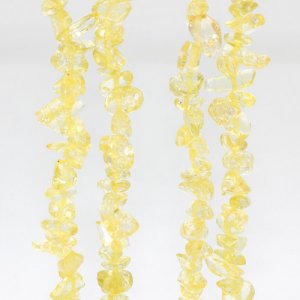 Gemstone Chips, dyeing crackle Crystal, yellow, 5mm-10mm, Hole:Approx 0.8mm, Length:Approx 15 Inch