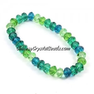 crystal beads bracelet, green idea