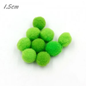 50Pcs 15mm Craft Fluffy Pom Poms Bobble ball, lt green color