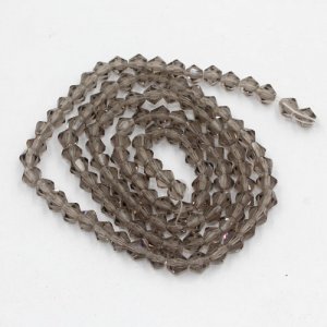 Chinese Crystal 4mm Bicone Bead Strand, gray, about 100 beads