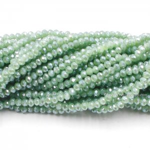 10 strands 2x3mm chinese crystal rondelle beads gray Green jade Light about 1700pcs