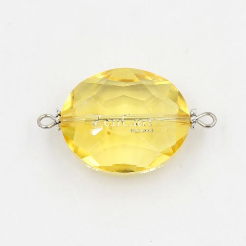 Oval shape Faceted Crystal Pendants Necklace Connectors, 20x33mm, sun, 1 pc