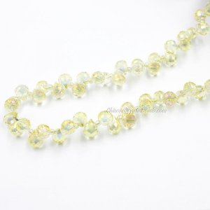 98 beads 8mm Strawberry Crystal Beads, lt.yellow AB