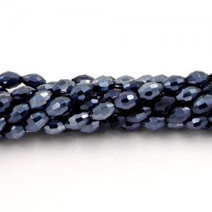 6x9mm 70Pcs Chinese Barrel Shaped crystal beads, gunmetal